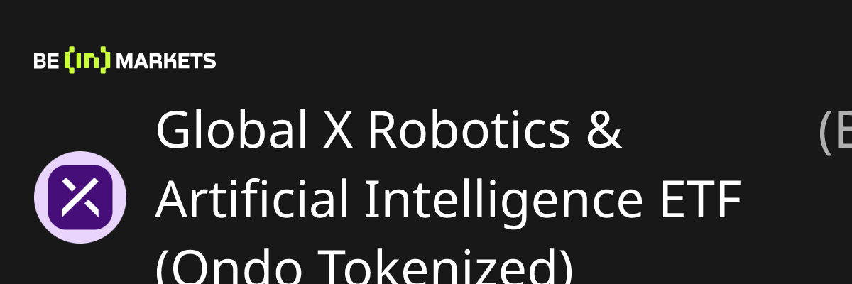 Global X Robotics & Artificial Intelligence ETF (Ondo Tokenized) (BOTZON) Informações sobre preço, MarketCap, gráficos e fundamentos